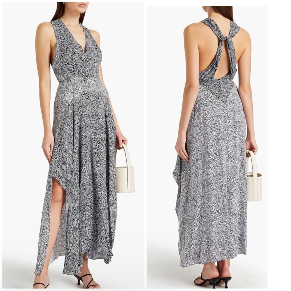 Maje Women’s Cutout Ruched Cupro Twill Maxi Dress